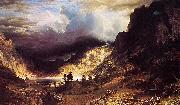 Albert Bierstadt A Storm in the Rocky Mountains, Mr. Rosalie oil painting on canvas